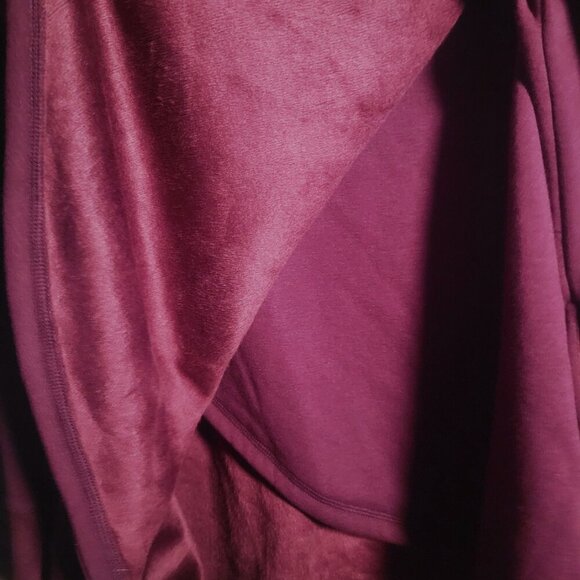 Xersion Women's Pullover Cowl Neck Sweatshirt w/Wrap Front in Wine - Size XL - Picture 3 of 11